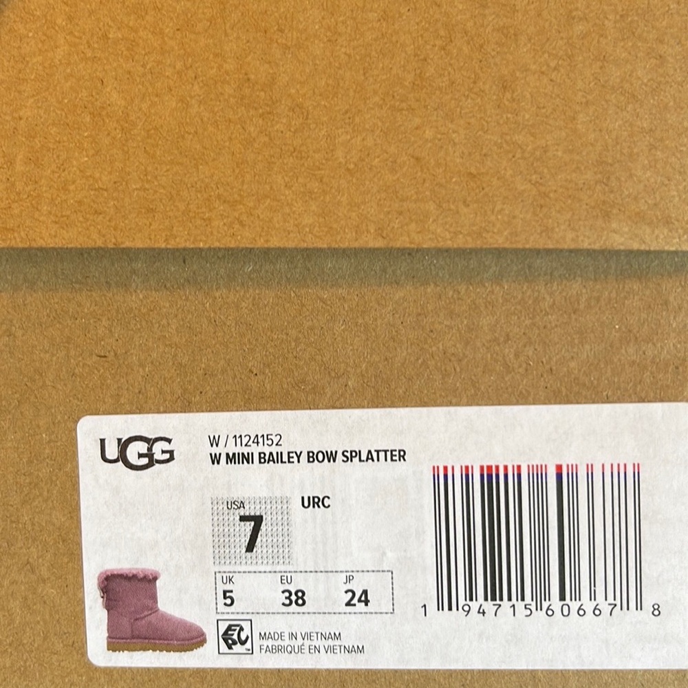 🌿UGG🌿MINI BAILEY BOW SPLATTER BOOTS - Picture 16 of 16